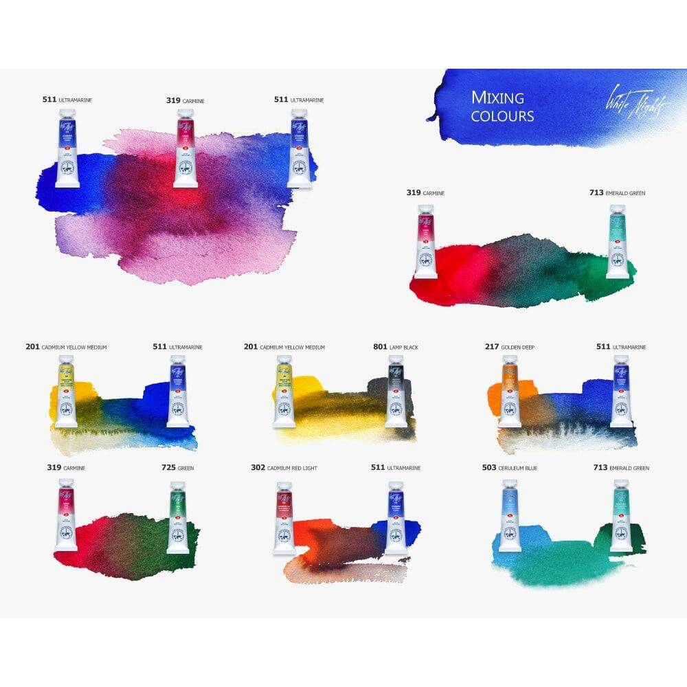 St. Petersburg White Nights Tube Watercolor Set 12 Colors Plastic Box