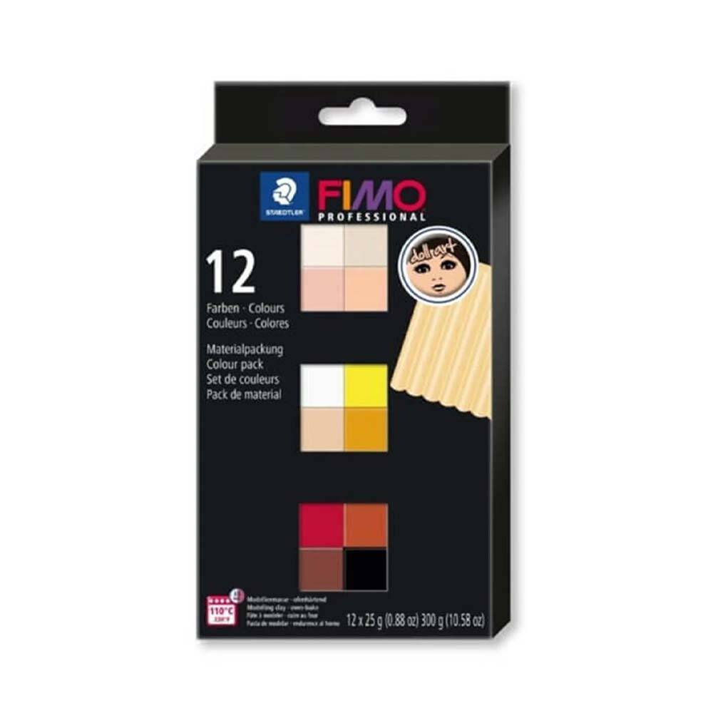 Staedtler Fimo Modeling Clay Set 12 Soft Colors Doll Art C12-1