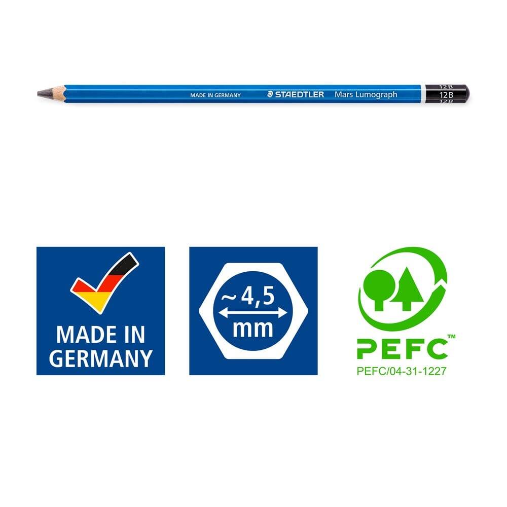 Staedtler Mars Lumograph Graduated Pencil 100-12B