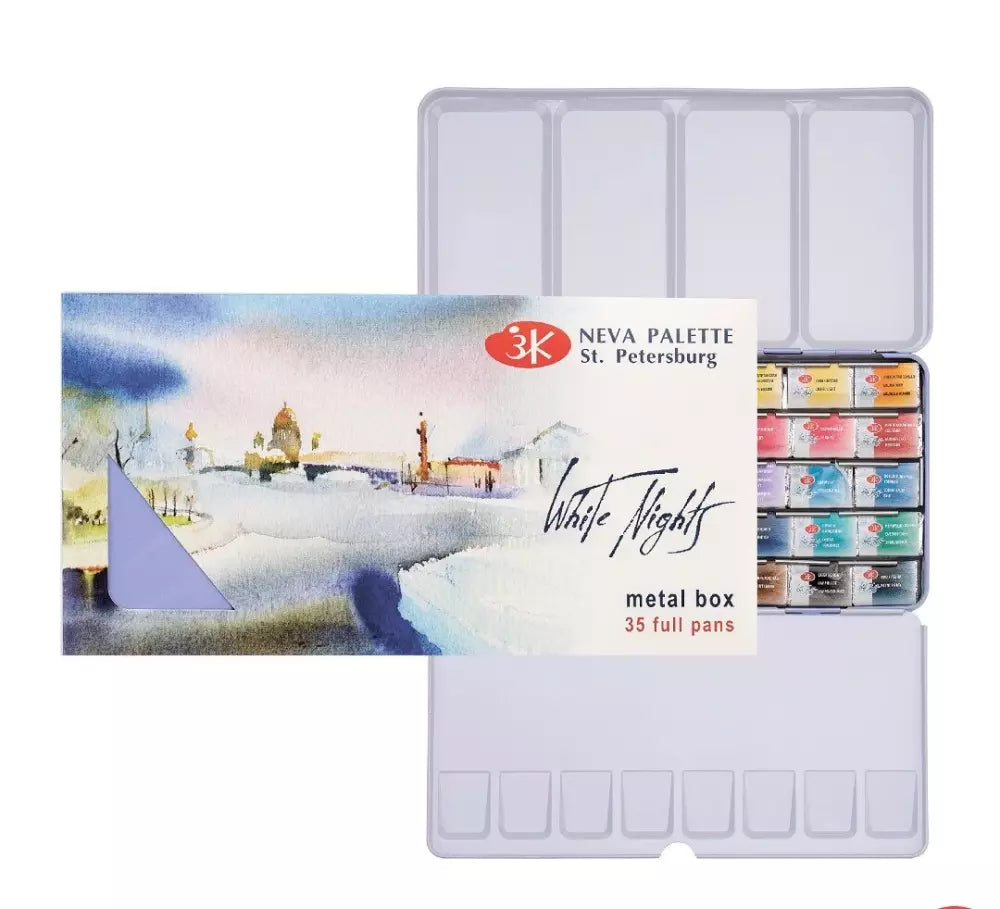 St.Petersburg White Night Watercolor 35 Color Metal Box