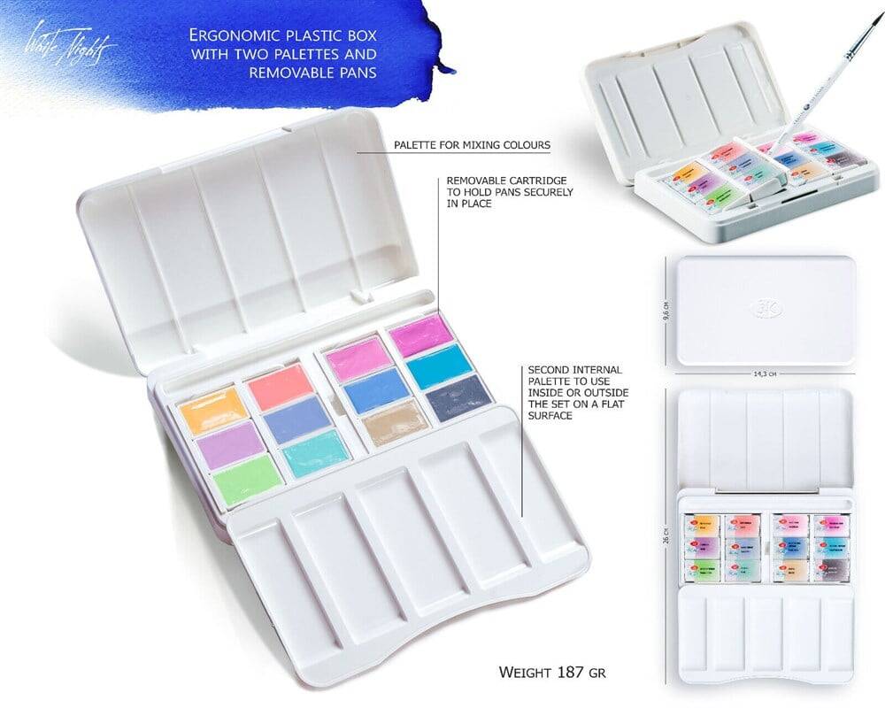 St.Petersburg White Nights Artist Watercolor Set 12 Color Pastel N:19421875