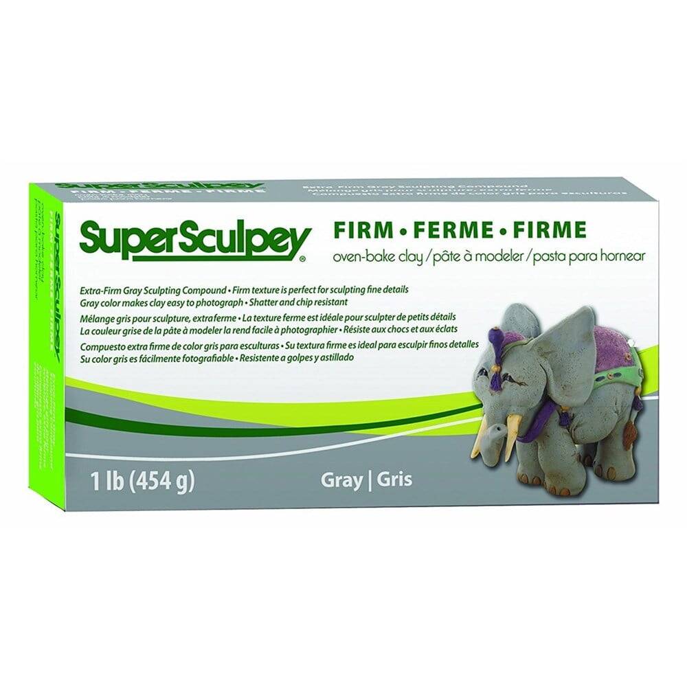 Super Sculpey Firm Ovenable Sculpting Ceramic and Modeling Dough Gray 454 Gr.