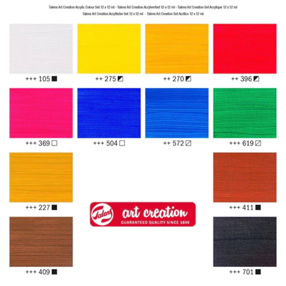 Talens Artcreation (Plastik Tüp) Akrilik Boya Seti 12X12 ml