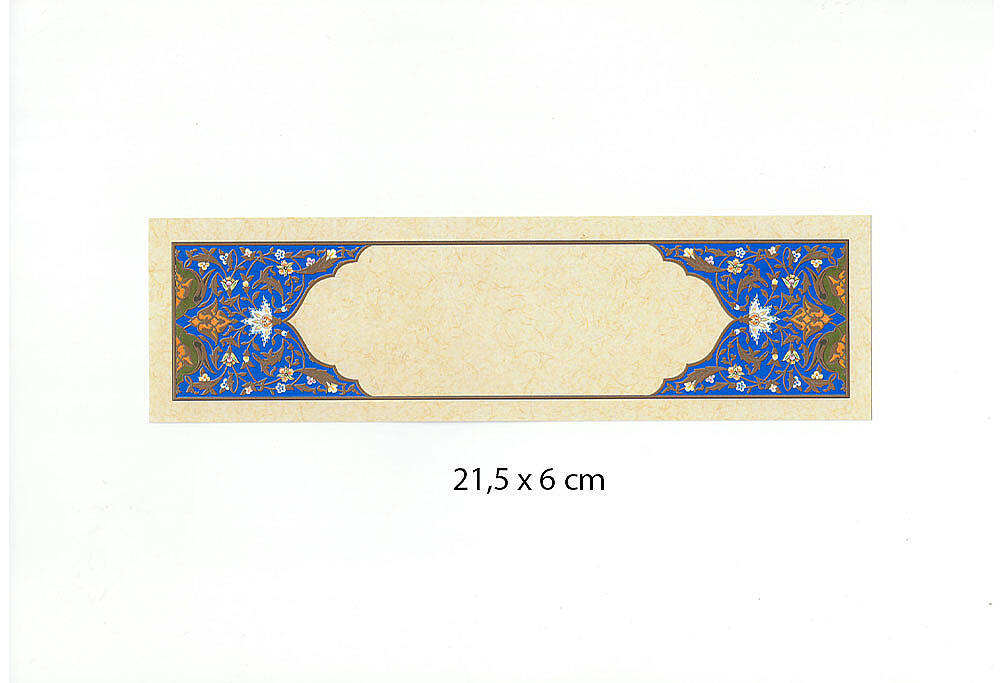 Tezhipli Tıpkıbasım Meşk Kağıdı 21.5x6 cm No:01