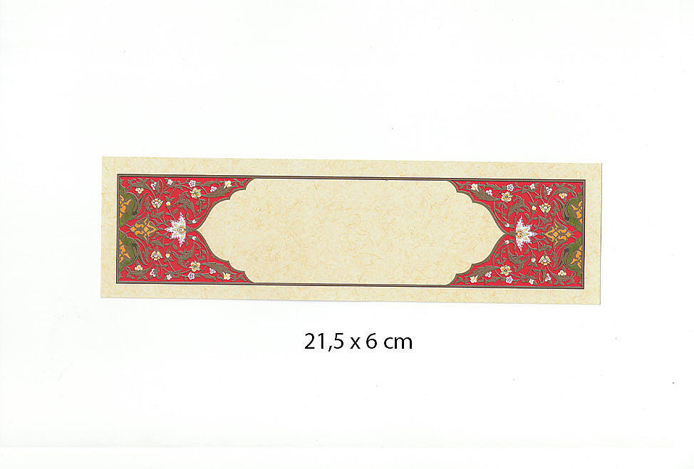 Tezhipli Tıpkıbasım Meşk Kağıdı 21.5x6 cm No:10