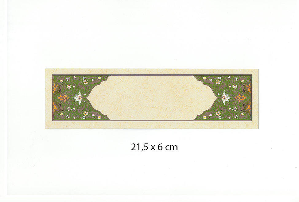 Tezhipli Tıpkıbasım Meşk Kağıdı 21.5x6 cm No:12