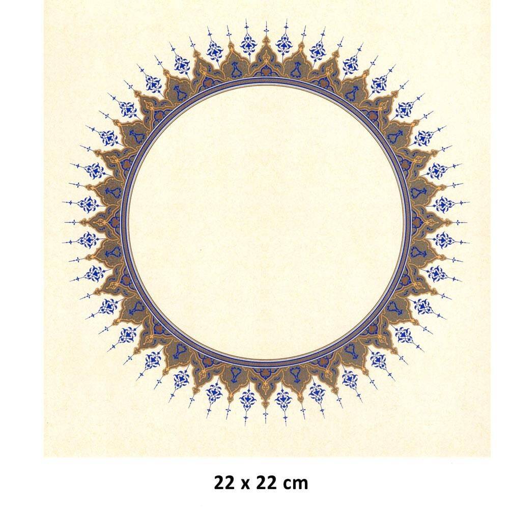 Tezhipli Tıpkıbasım Meşk Kağıdı Yuvarlak 22X22 cm No:01