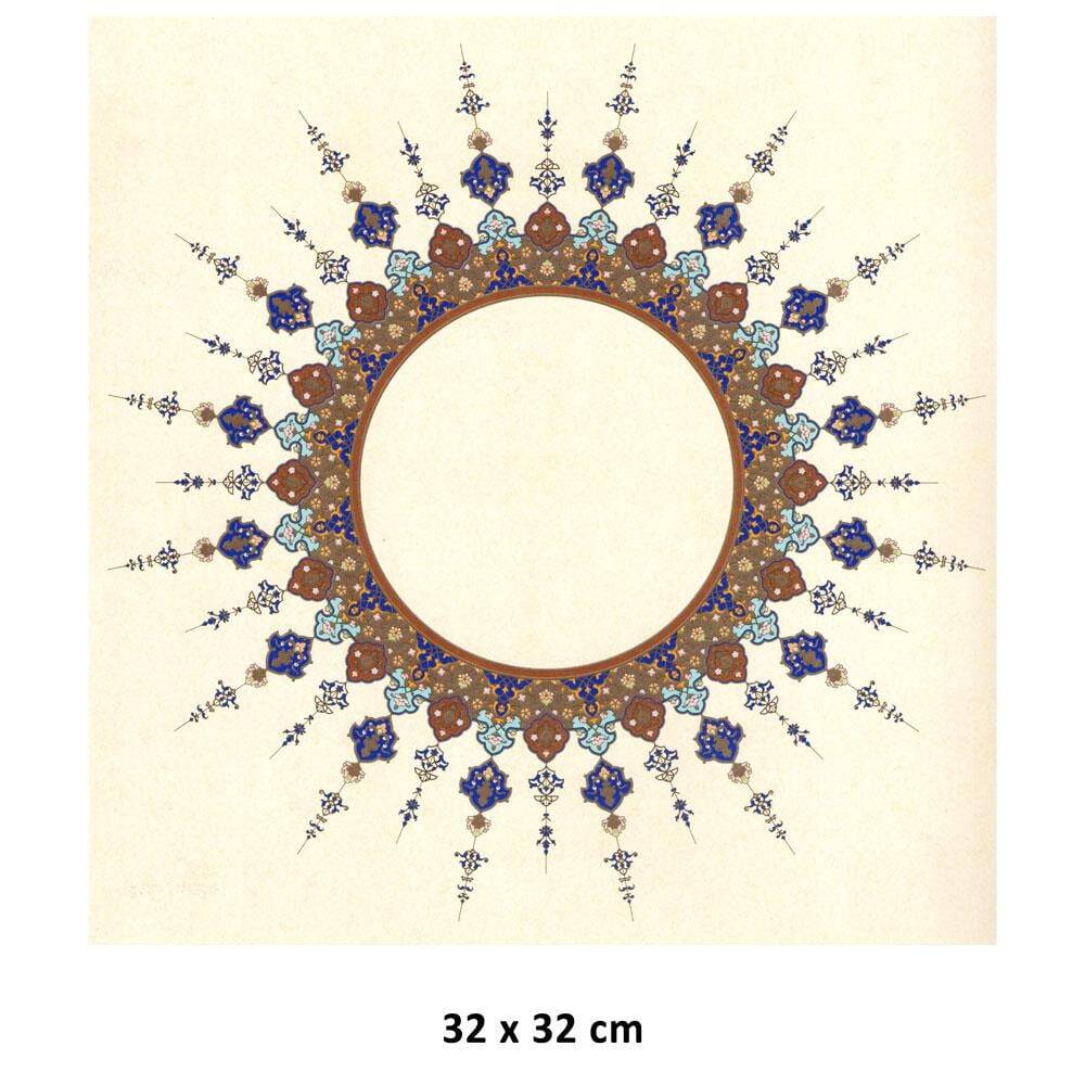 Illuminated Facsimile Paper Round 32x32 cm No:04