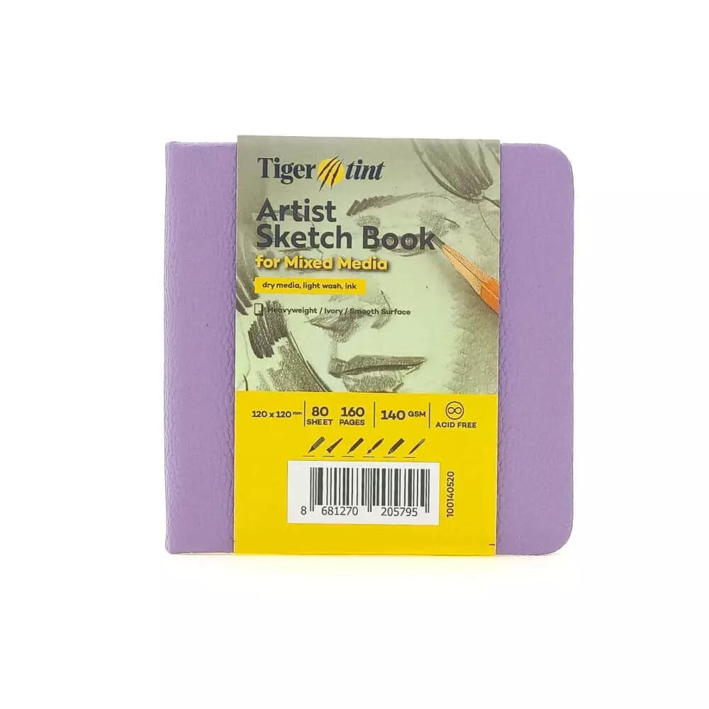 Tigertint Eskiz Defteri Sert Kapak 140gr. 12x12cm 80yp. Lila