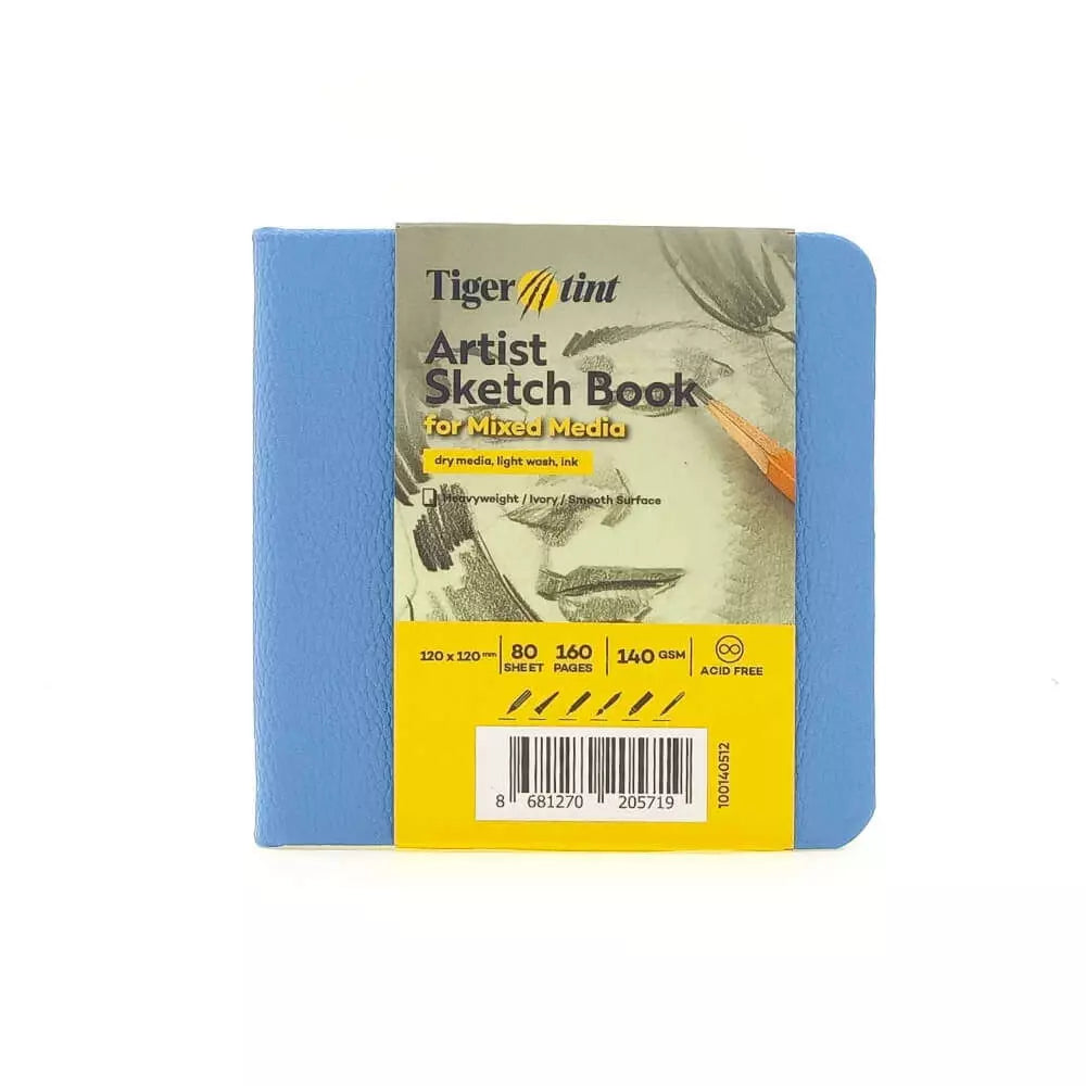 Tigertint Eskiz Defteri Sert Kapak 140gr. 12x12cm 80yp. Gök Mavi