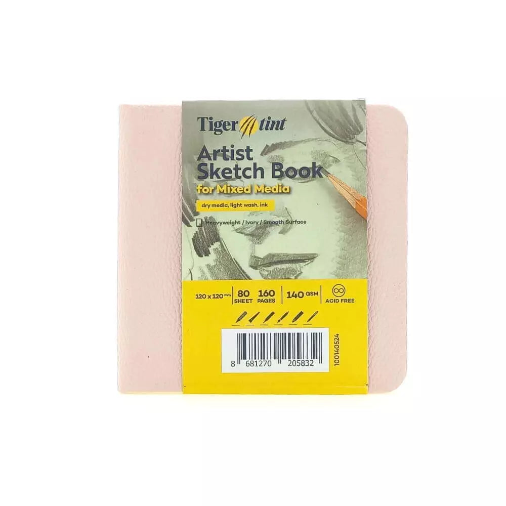 Tigertint Eskiz Defteri Sert Kapak 140gr. 12x12cm 80yp. Pudra Pembe