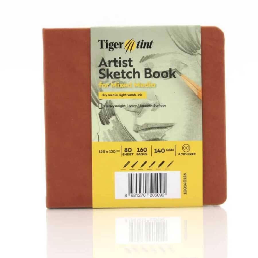 Tigertint Sert Kapak Eskiz Defteri 140 g 12x12 cm 80 Yaprak Taba