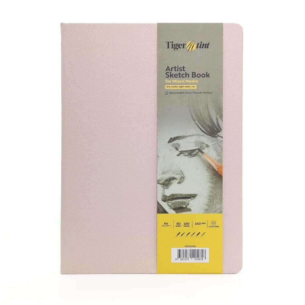 Tigertint Sert Kapak Eskiz Defteri 140 g A4 80 Yaprak Pudra Pembe