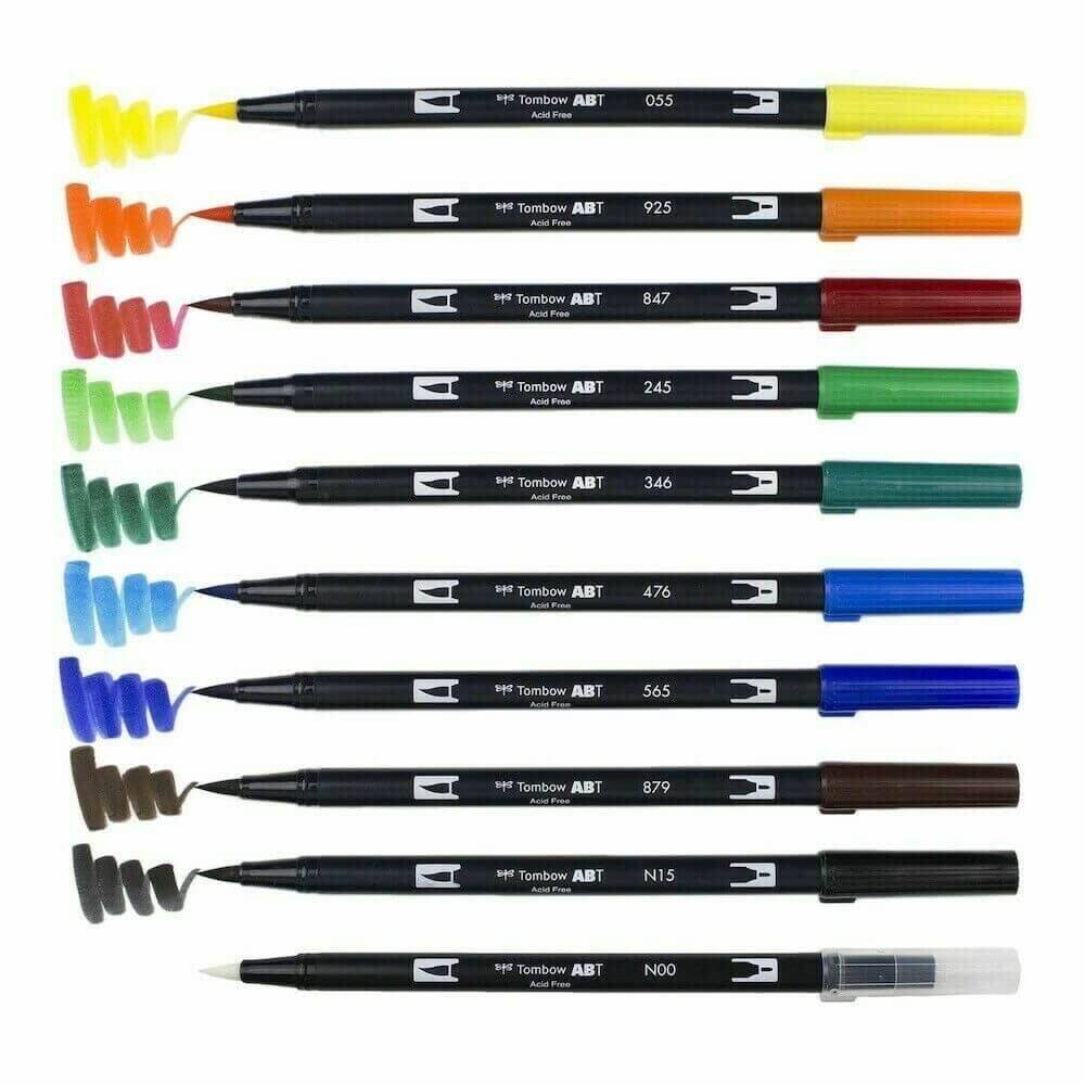 Tombow Dual Brush Pen Ana Renkler set 10lu