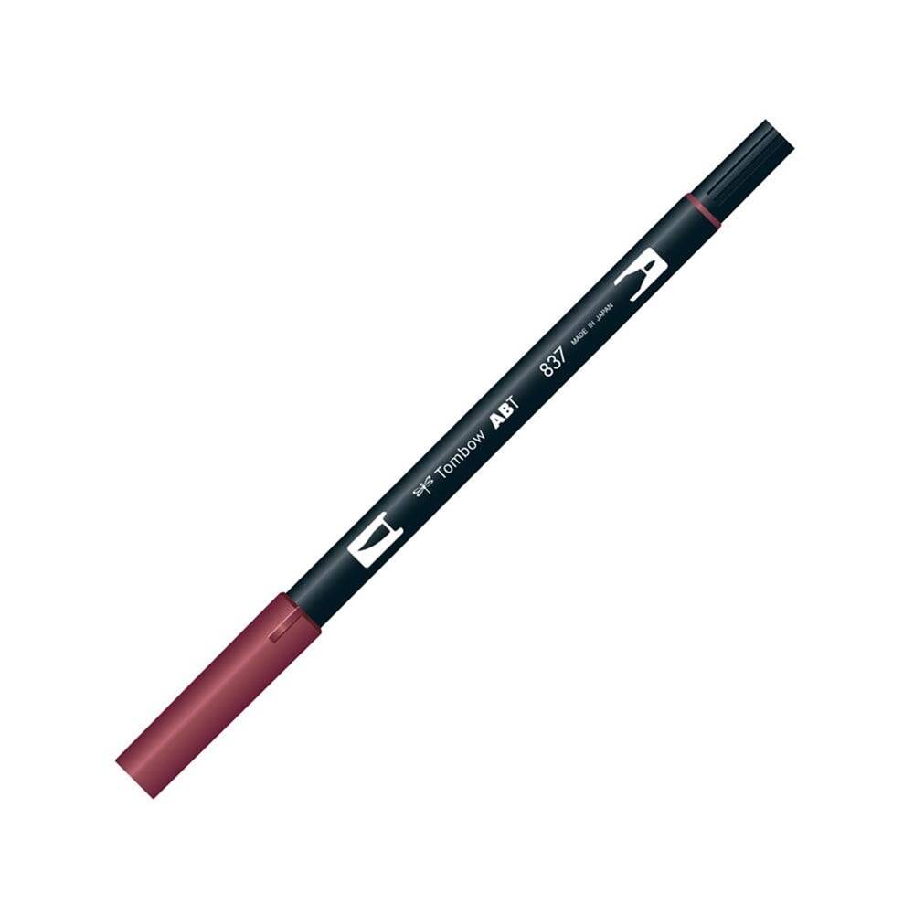 Tombow Dual Brush Pen Grafik Çizim Kalemi 837 Wine Red