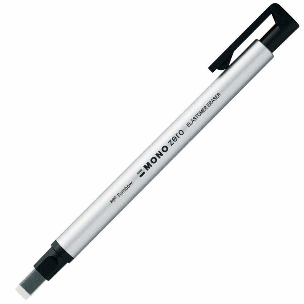 Tombow Mono Zero Retractable Pencil Eraser 2.5x5 mm - Silver