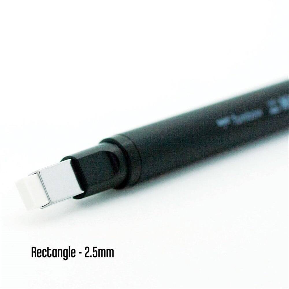 Tombow Mono Zero Retractable Pencil Eraser 2.5x5 mm - Black