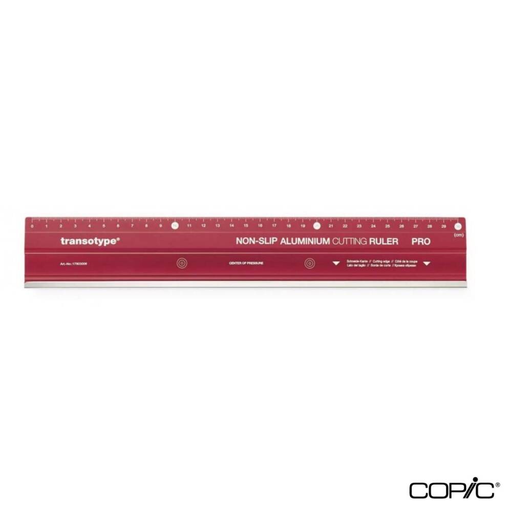 Transotype Professional Aluminum Non-Slip Ruler 30cm
