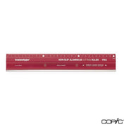 Transotype Professional Aluminum Non-Slip Ruler 30cm