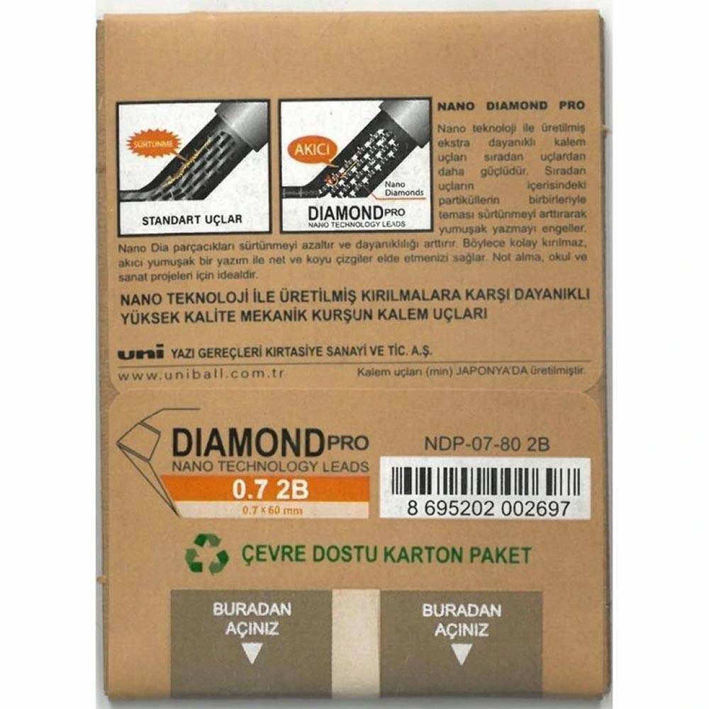 Uni Min Nano Diamond 2B 0.7 mm 80'li NDP-07-80
