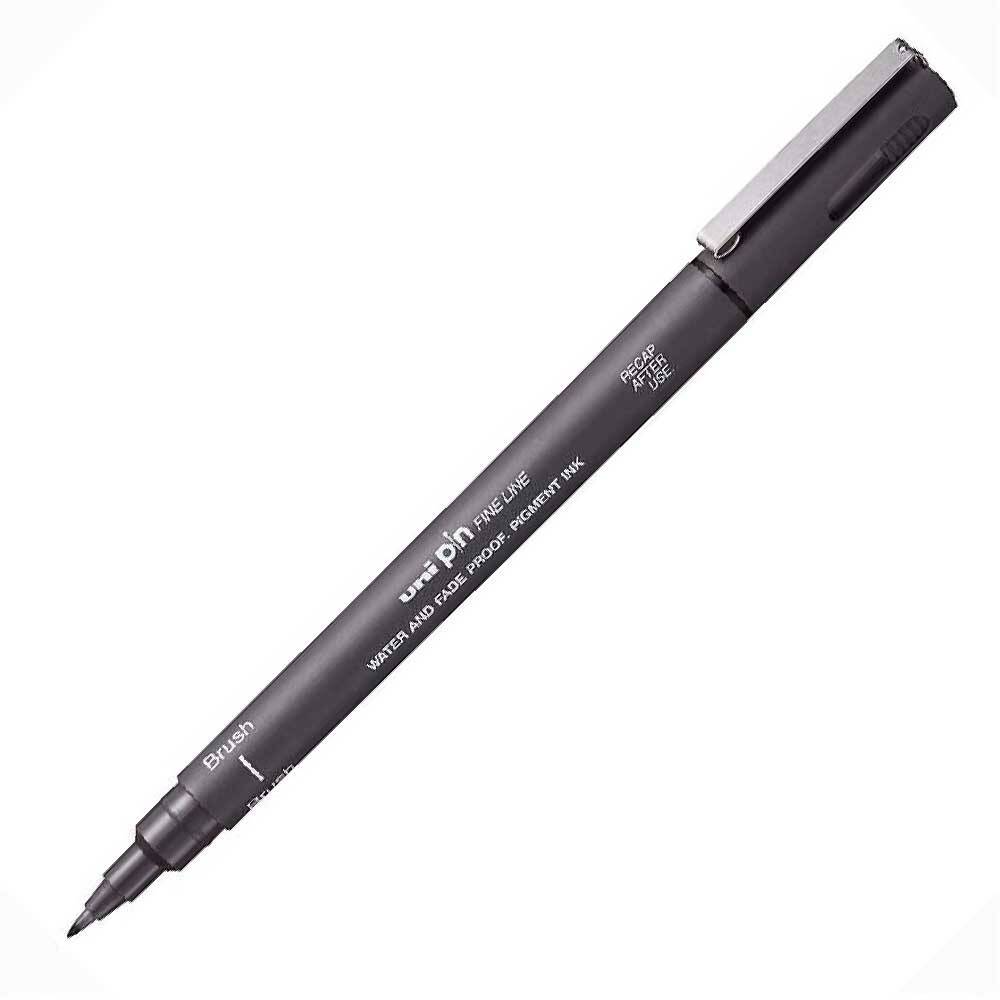 Uni Pin BR-200 Brush Tip Pen Dark Gray