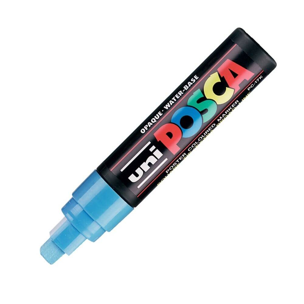 Uni Posca Pc-17K Acrylic Marker 15 mm Chisel Tip Light Blue