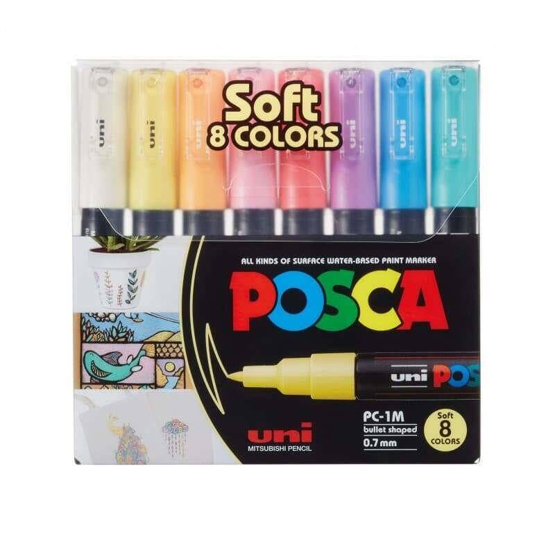 Uni Posca PC-1M 0.7 mm 8'li Soft Renkler