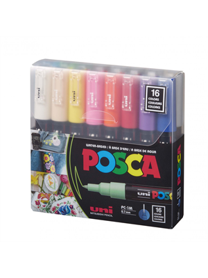 Uni Posca PC-1M Marker Pen Set 16 Colors