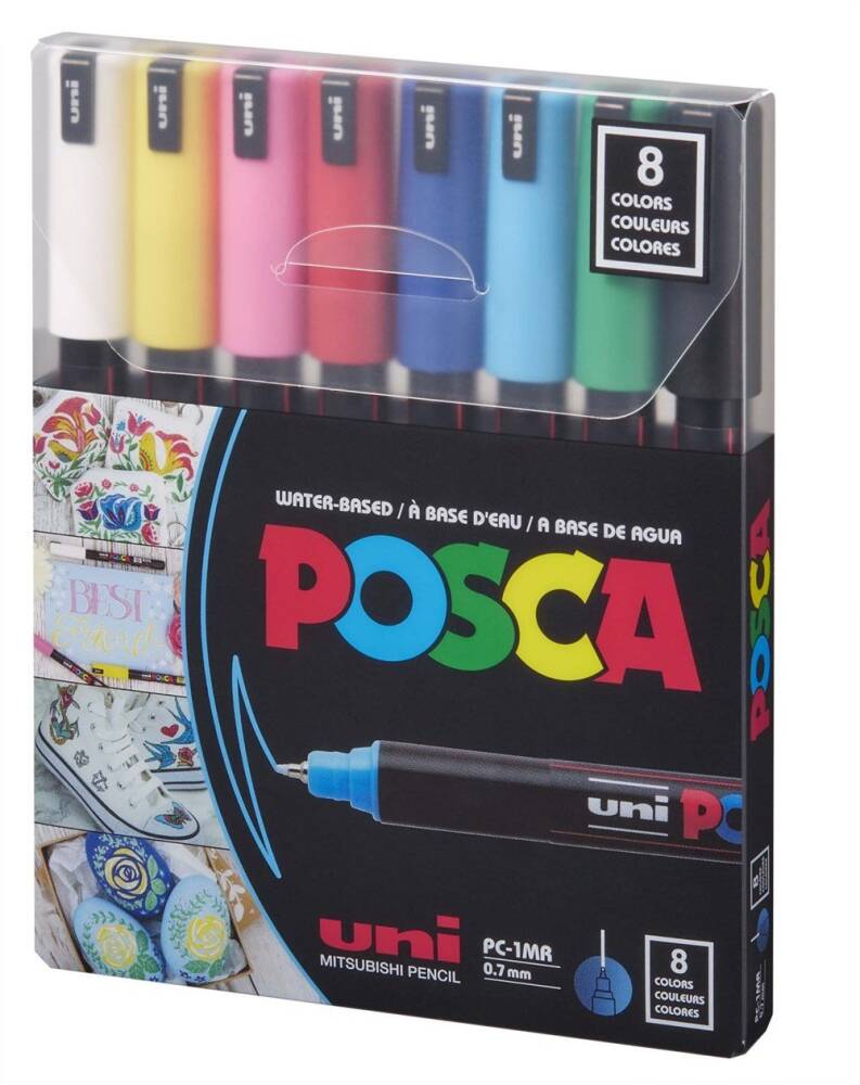 Uni Posca Pc-1Mr Primary Colors 8-Piece