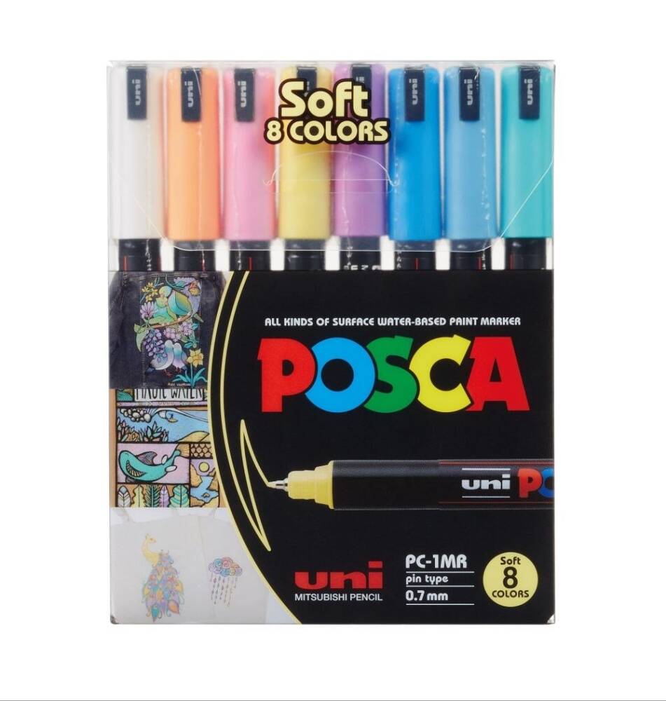 Uni Posca Pc-1Mr Soft Colors 8 PIECE