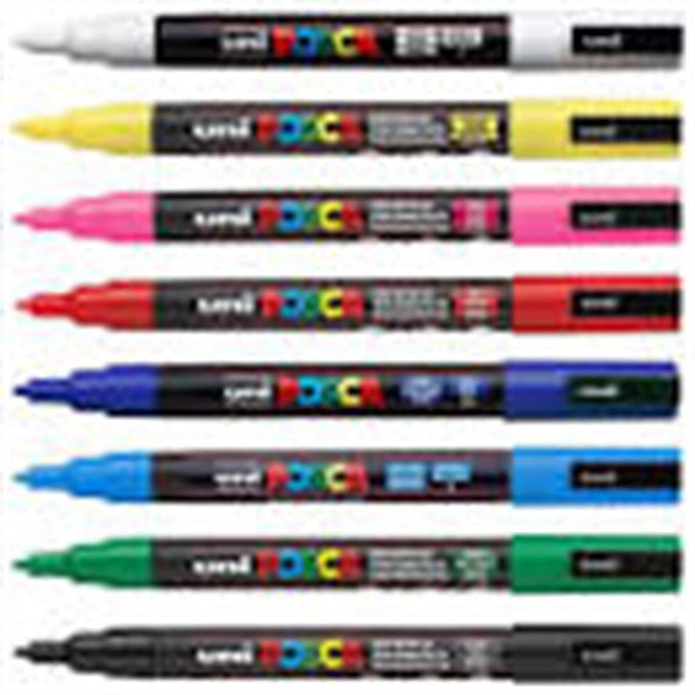 Uni Posca PC-3M 0.9-1.3 mm 8'li Ana Renkler