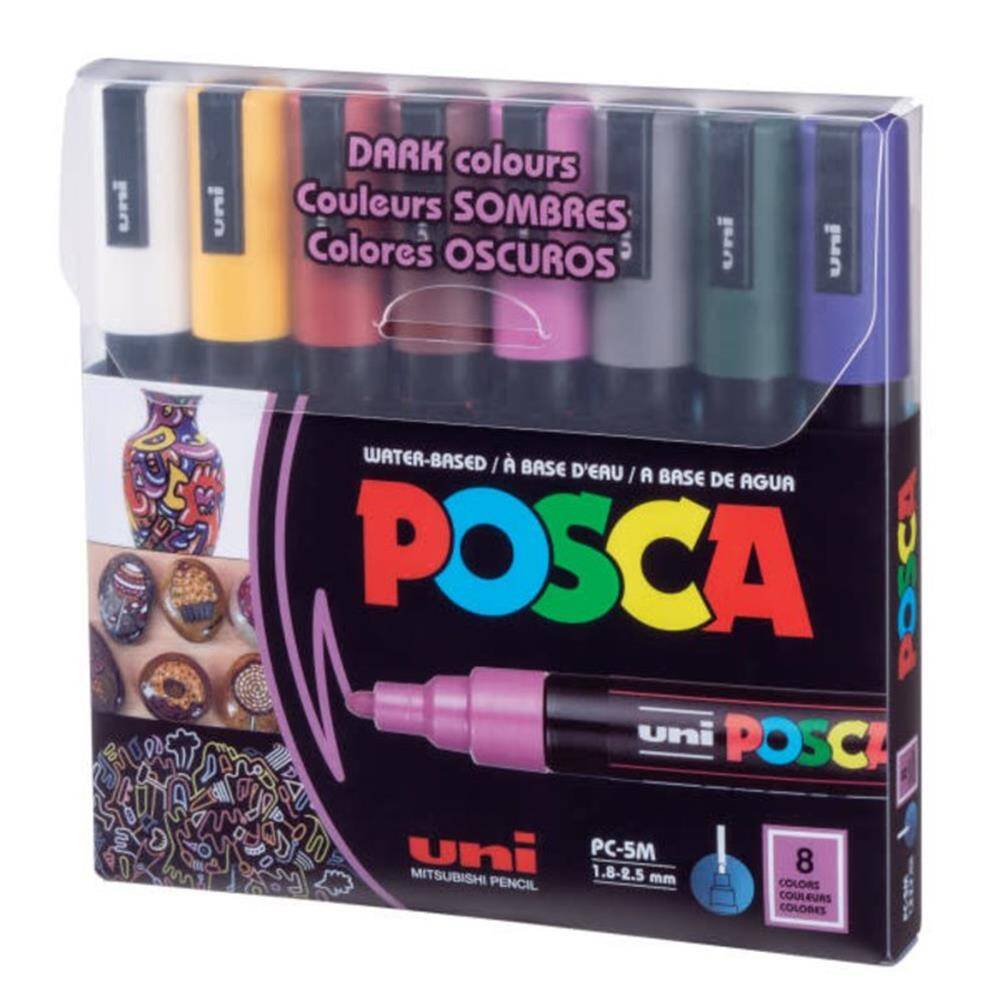 Uni Posca PC-5M 1.8-2.5 mm 8-pack Dark Colors