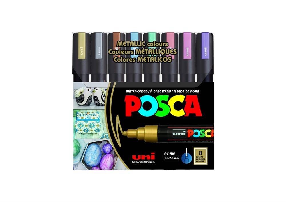 Uni Posca PC-5M 1.8-2.5 mm 8'li Metalik Renkler