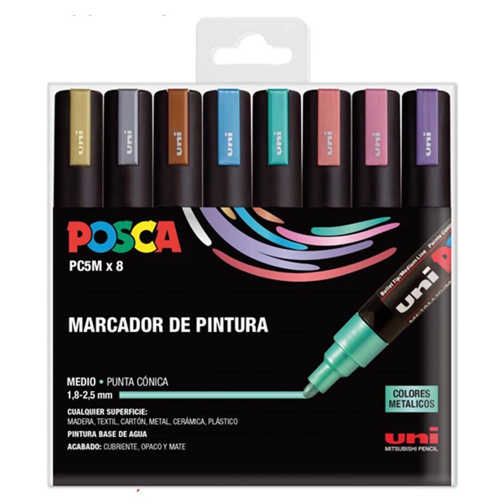 Uni Posca PC-5M 1.8-2.5 mm 8'li Metalik Renkler