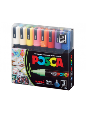 Uni Posca PC-5M Marker Kalem Seti 16 Renk