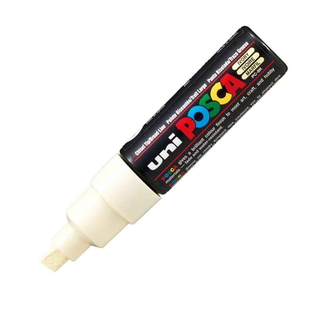 Uni Posca Pc-8K Acrylic Marker 8 mm Chisel Tip Ivory