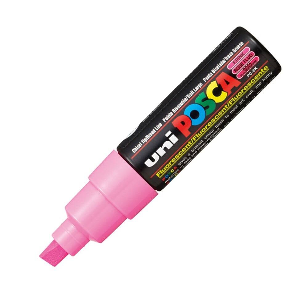 Uni Posca Pc-8K Boyama Markörü 8 mm Kesik Uç Floresan Pembe