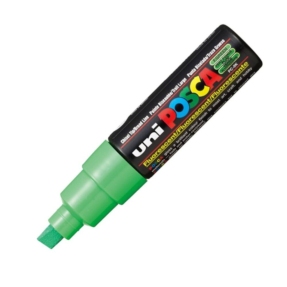 Uni Posca Pc-8K Boyama Markörü 8 mm Kesik Uç Floresan Yeşil