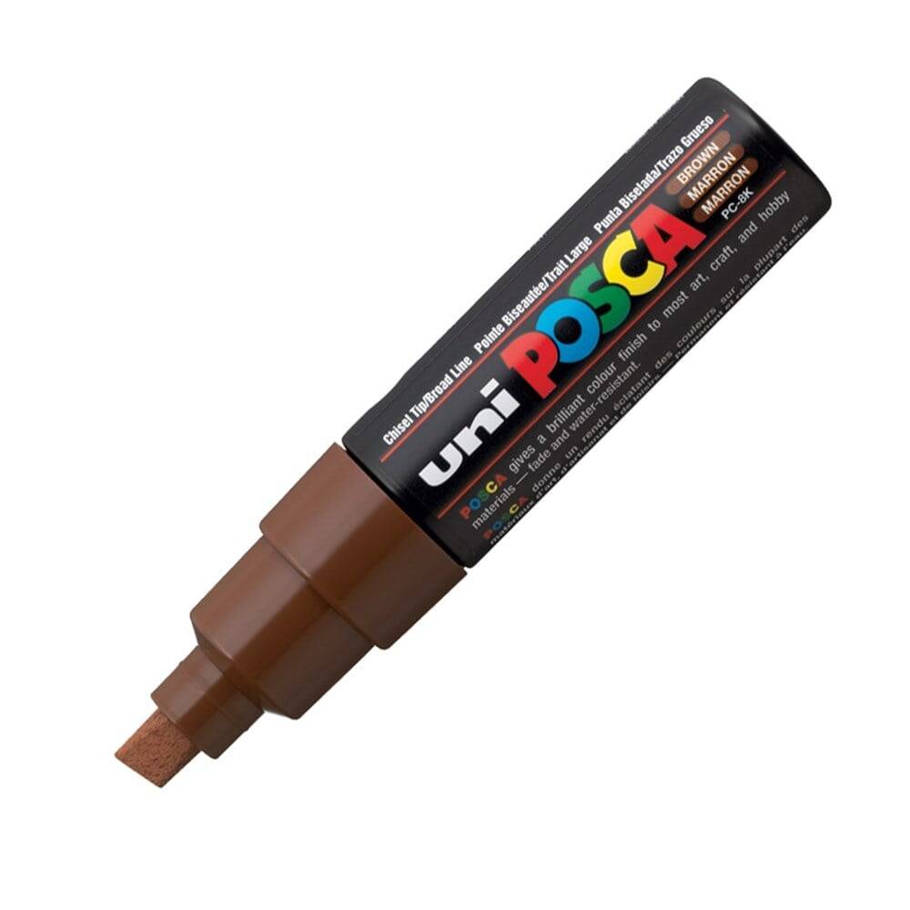 Uni Posca Pc-8K Boyama Markörü 8 mm Kesik Uç Kahverengi