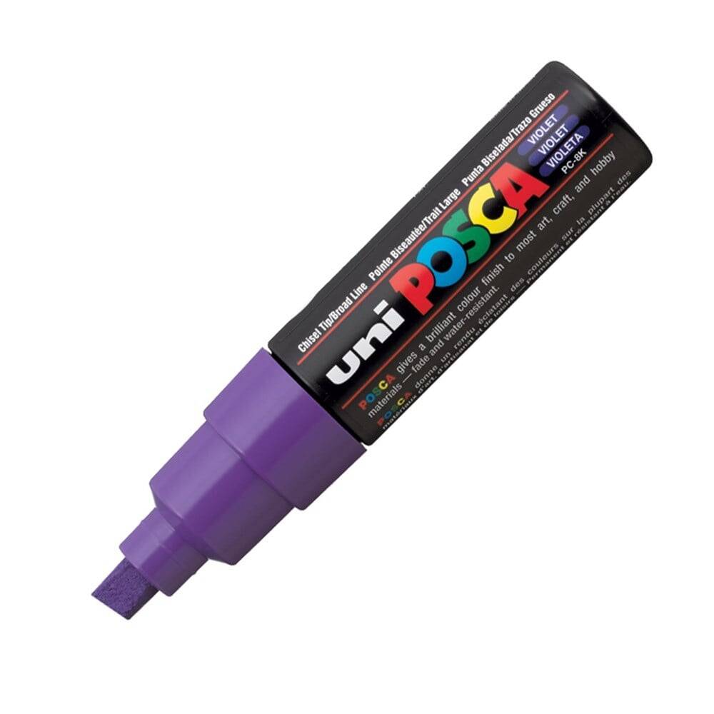 Uni Posca Pc-8K Boyama Markörü 8 mm Kesik Uç Mor