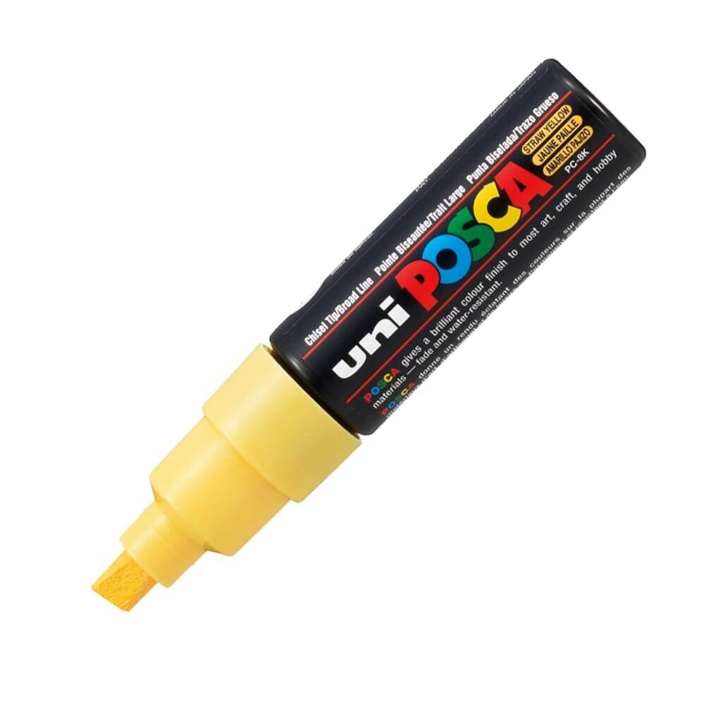 Uni Posca Pc-8K Boyama Markörü 8 mm Kesik Uç Parlak Sarı