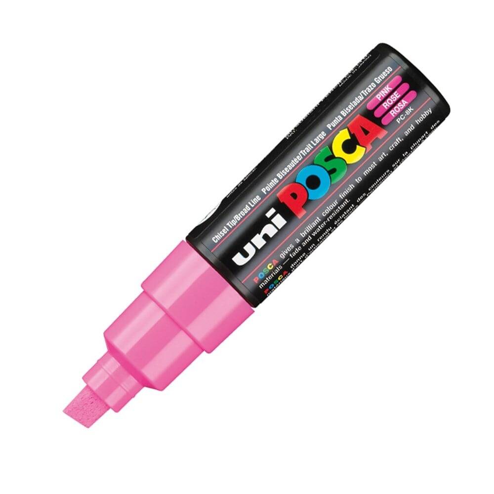 Uni Posca Pc-8K Boyama Markörü 8 mm Kesik Uç Pembe