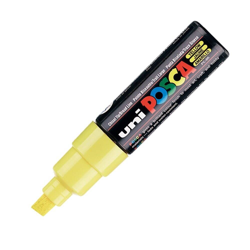 Uni Posca Pc-8K Boyama Markörü 8 mm Kesik Uç Sarı