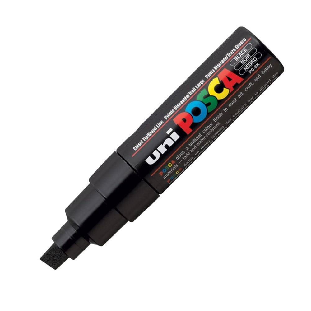 Uni Posca Pc-8K Boyama Markörü 8 mm Kesik Uç Siyah