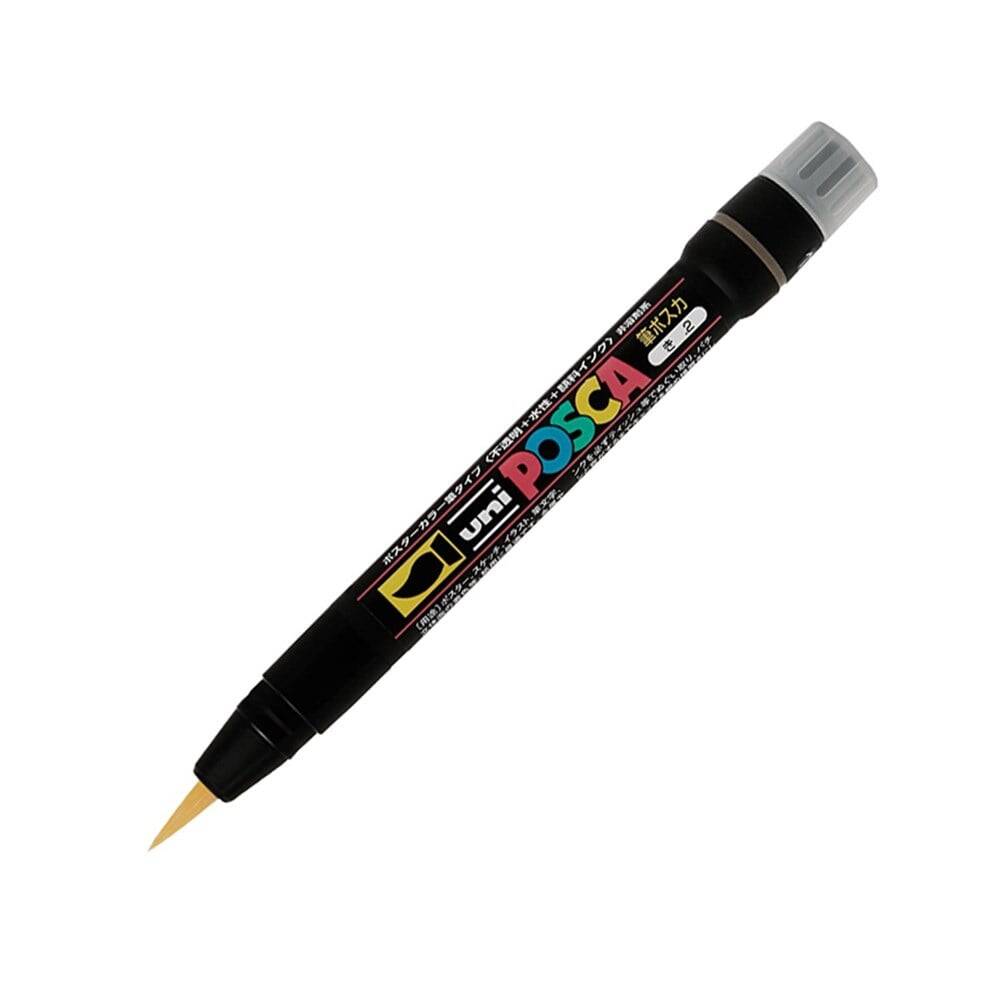 Uni Posca Pcf-350 Fırça Uçlu Boyama Markörü 1-10 mm Sarı