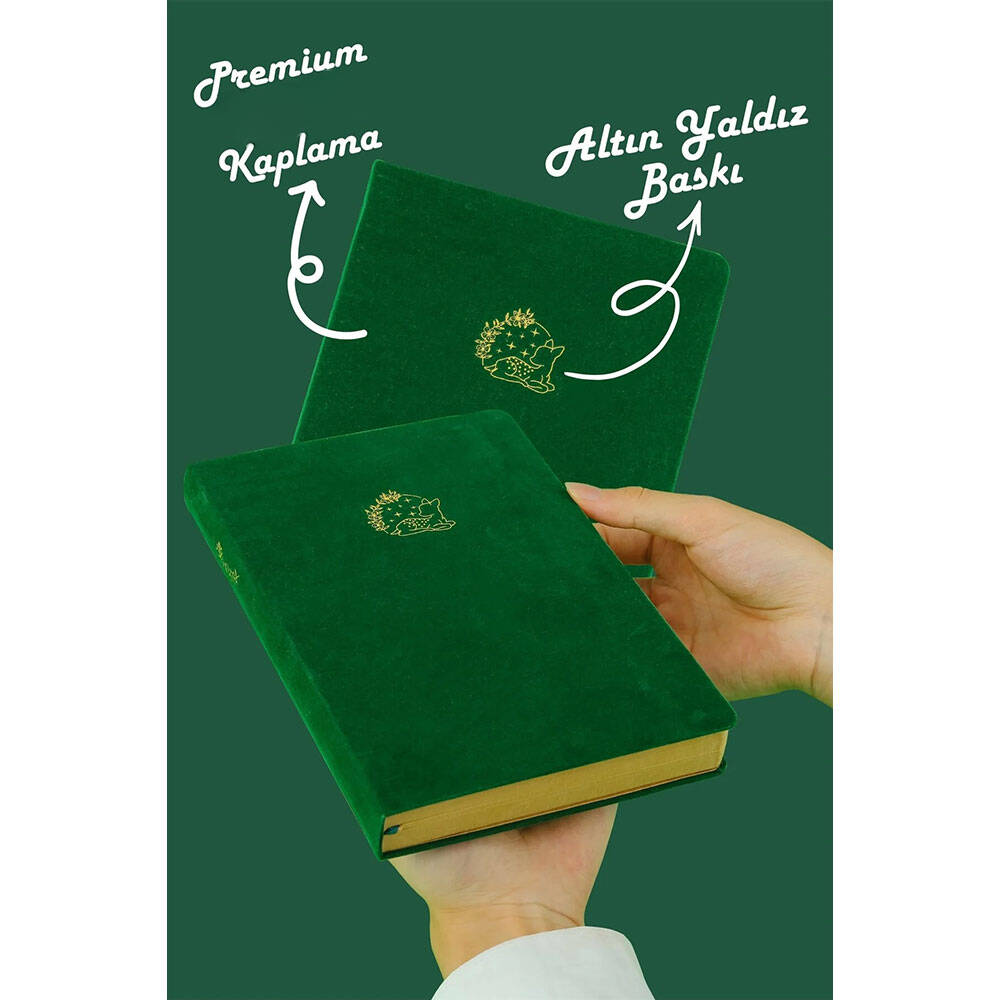 Victoria's Journals Bujo Kraft Çizgili Defter Süet 14.5x21 cm 150 gr 96 Yaprak Yeşil