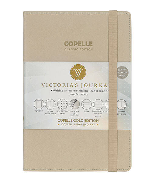 Victoria's Journals Copelle Gold Bujo Noktalı Defter 14x21 cm 55 gr 152 Yaprak Bej