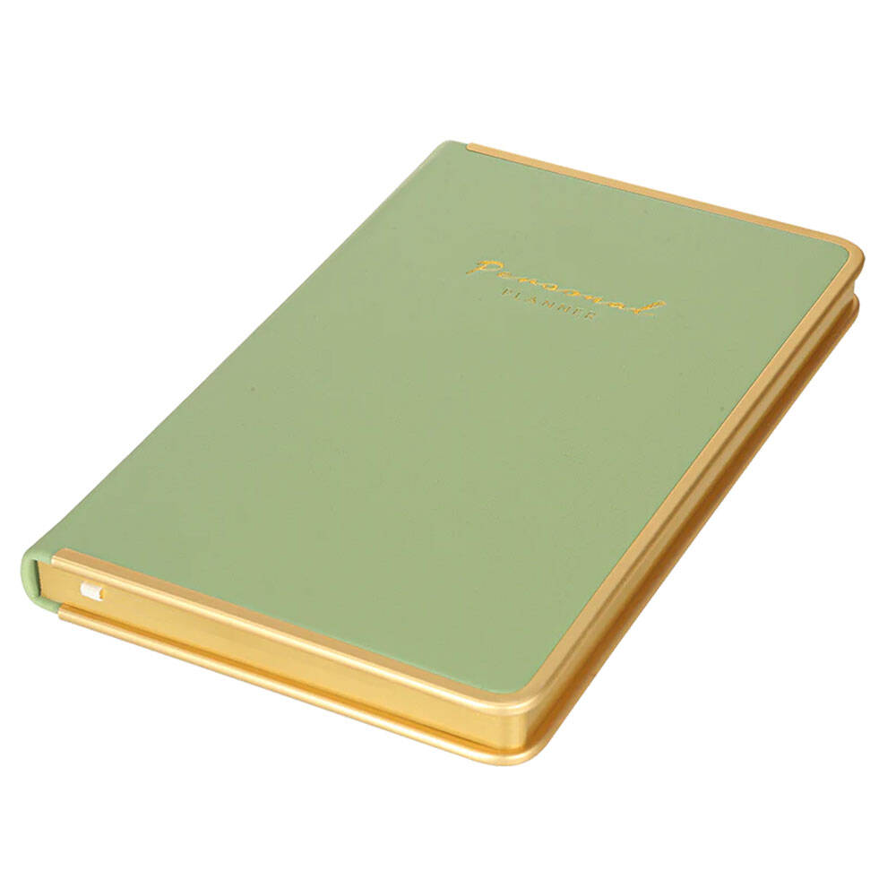 Victoria's Journals Monaco Süet Sert Kapak Çizgili Defter 13x21 cm 100 gr 96 Yaprak Açık Yeşil