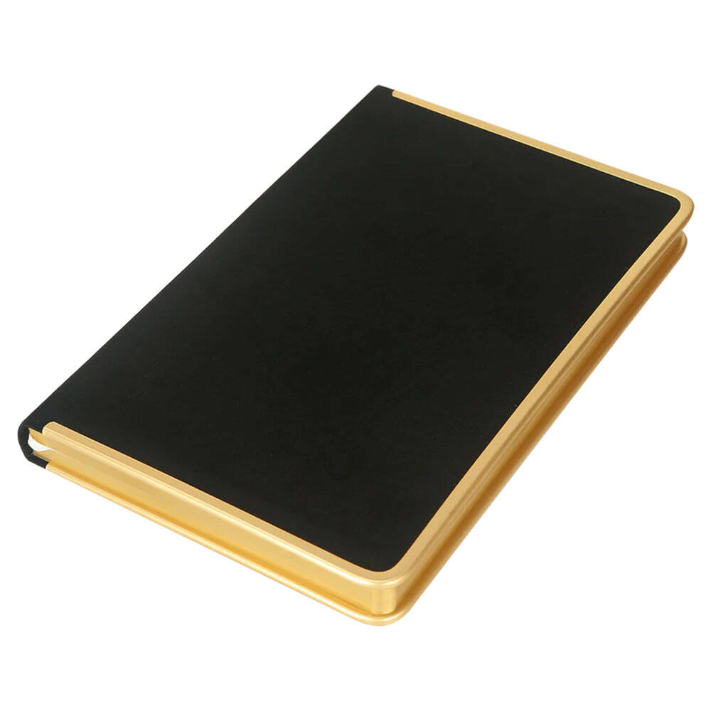 Victoria's Journals Monaco Süet Sert Kapak Çizgili Defter 13x21 cm 100 gr 96 Yaprak Siyah