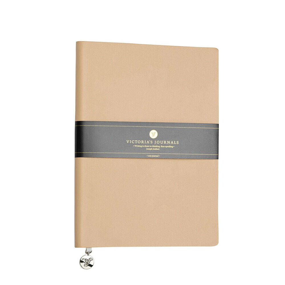 Victoria's Journals Smyth Classic Esnek Kapak Çizgili Defter A5 80 gr 96 Yaprak Bej